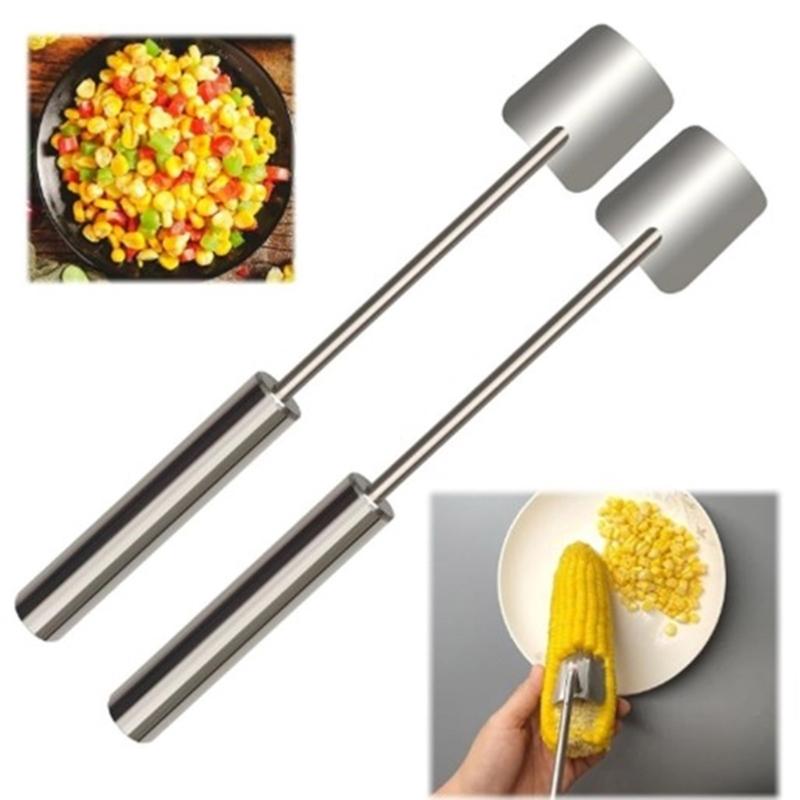 Set of 2 Stainless Steel Corn Peeler Practical Corn Cobs Remover Innovative Corns Processing Tool Kitchen Utensils
