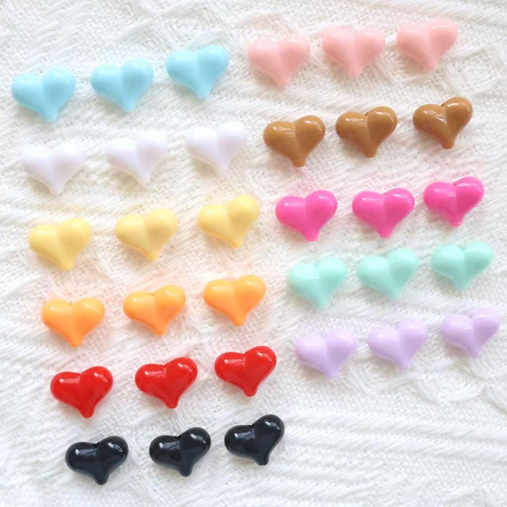 Seven-Color Small Peach Heart Acrylic Beads 11x14mm for DIY Phone Chain Pendants