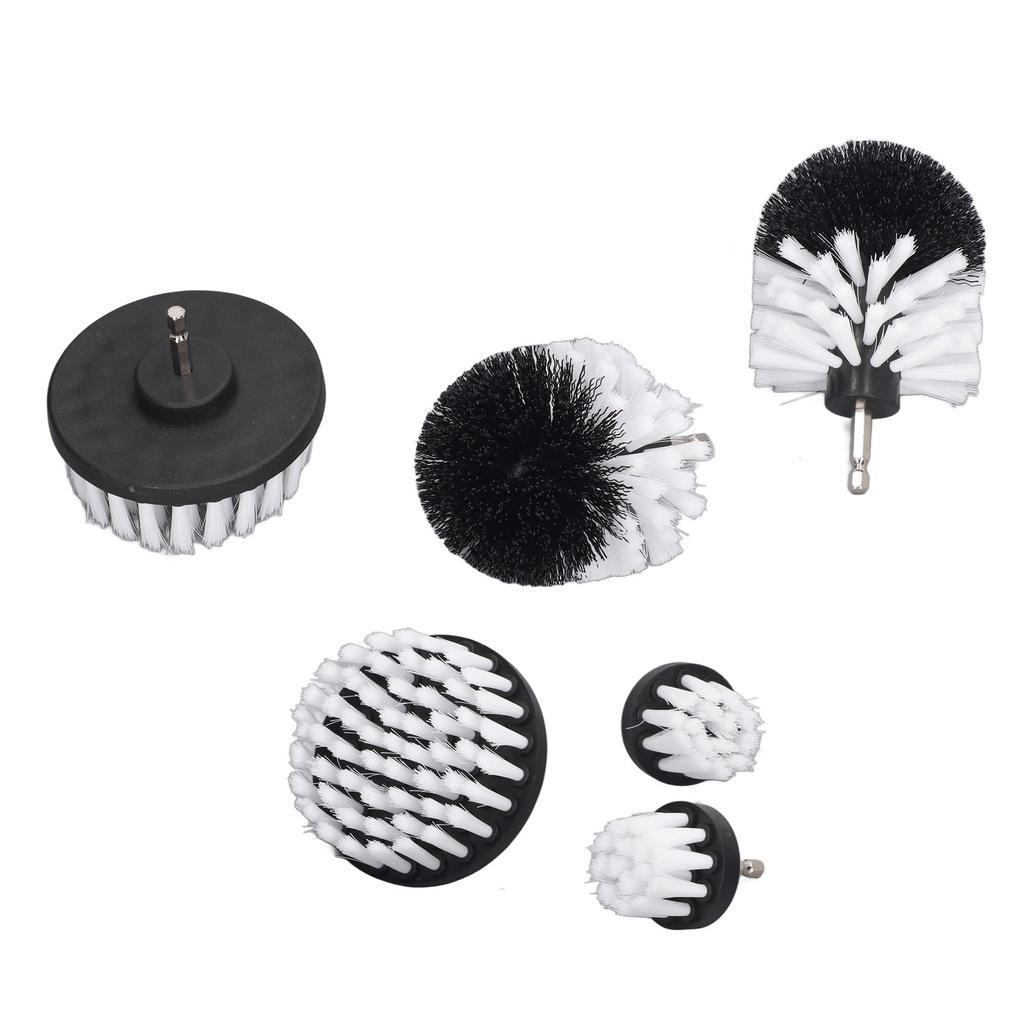 6Pcs Drill Cleaning Brush White Soft Nylon Bristles Wear Resistant Drill Brush Power Scrubber for