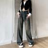 Cement Gray Wide-leg Jeans Women's Autumn and Winter New Small Loose Retro High-waisted Straight Jeans