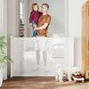 Stair Gate, Door Gate, Extendable 0-140 Cm with One-hand Operation for Pets, for Stairs and Doors, White