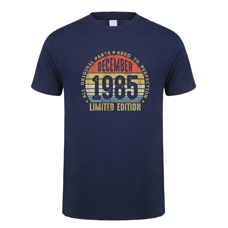 Made In January 1985 T Shirt Short Sleeve Born In March September October Every Month of 1985 Tops 40th Birthday Gift Tee OT037