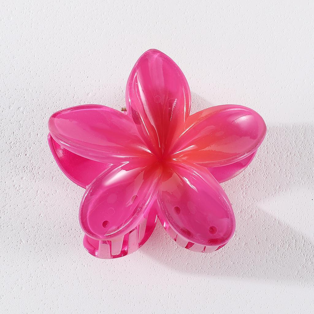 1/2Pcs Gradient Colored Flower Acrylic Hair Claws Clip Women Girls Sweet Hairpins Beach Hawaiian Style Hair Accessories