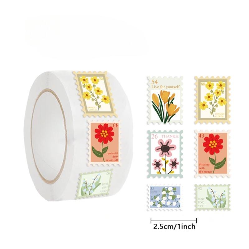 500/1000pcs Cute Floral Stickers - Pastel - Self-Adhesive for Luggage, Laptop, Phone, Water Bottle, Crafts - No Residue Removal