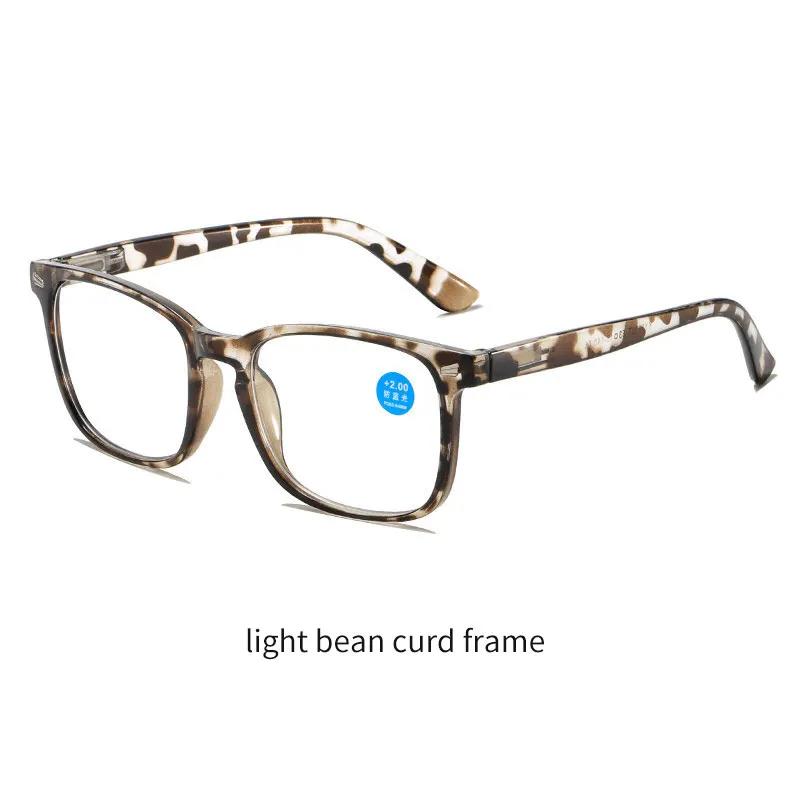 Fashion Large Frame Anti Blue Light Spring Leg Reading Glasses Women Men Unisex Diopter 0 +1.0 +1.5 +2.0 +2.5 +3.0 +3.5 +4.0