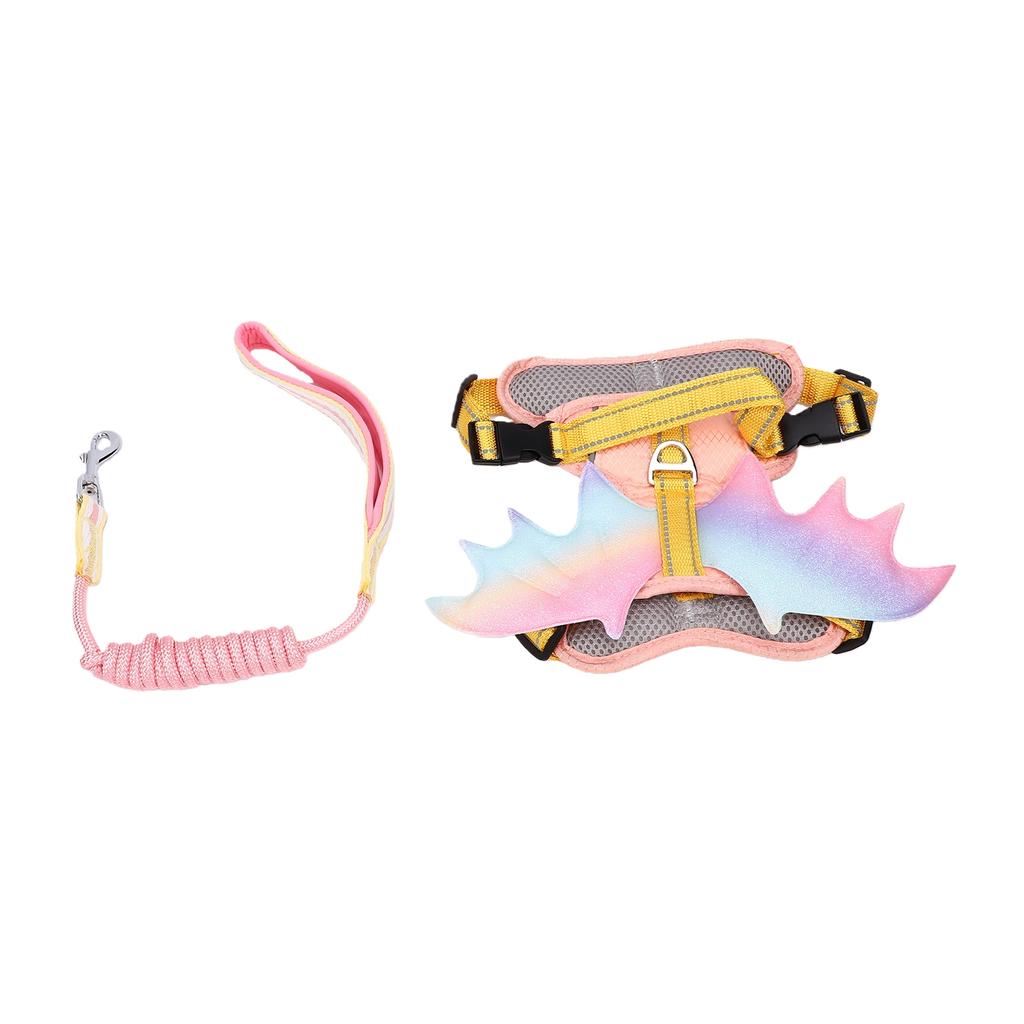 Pet Harness Reflective Anti Pull Pink 3D Puppy Chest Harness and Leash Set for Outdoor