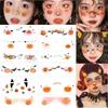 Halloween Cute Pumpkin & Ghost Face Stickers: Bat, Devil, Witch Eye Corner Temporary Tattoos