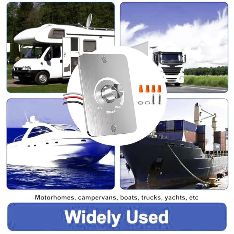 LED Dimmer Controller For PWM 12V 5A for RV and Trailer Lighting Control with Easy Wiring and Adjustable Brightness Knob
