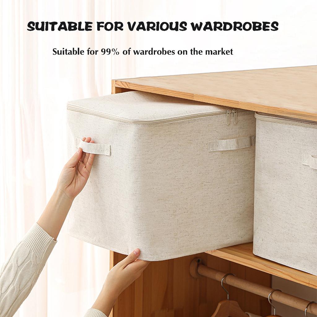 Collapsible Cloth Baskets Storage Box Waterproof and Dustproof  Organizer Bin for Comforters Bedding and Toys