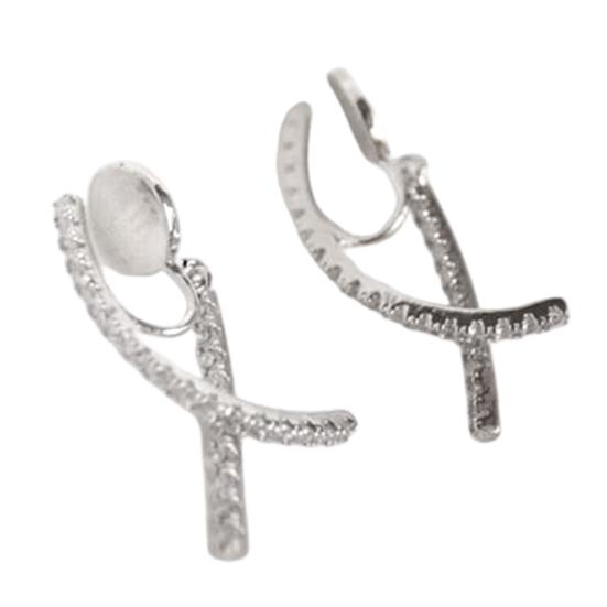 1 Pair Clip Earrings for Women Sparkling Rhinestone Dangle Earrings Non