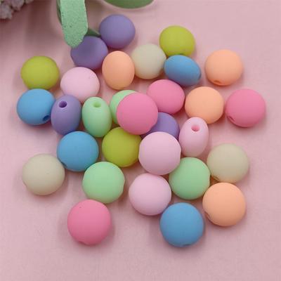 High Quality Rubber Beaded Material Handmade Necklace Bracelet Flat Round Beads Fashion DIY 12mm Solid Color Jewelry Accessories 30pcs