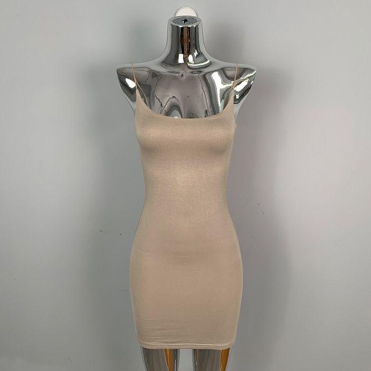 Korean Autumn 2025 Slimming Waist Sleeveless High-Waist Camisole Dress with Big Collar