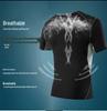 Men's Summer Quick-Dry Black Sports Training Shirt - Short Sleeve, Tight-Fitting, Round Neck for Football & Basketball Fitness.