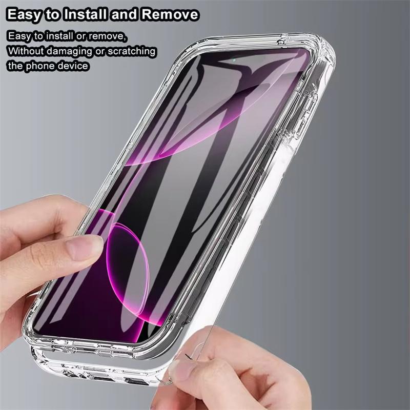 360 Full Body Front Back Clear Protective Phone Case For iPhone 17 Air 16E 16 15 14 11 12 13 Pro Max Plus PC+TPU Bumper Cover