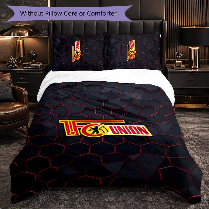 Union Berlin FC Themed Bedding 3Pcs Duvet Cover Set Decorative Bed Linen For Teen Room Home Decoration