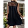 Summer Women's Dress Black Lace Patchwork Sleeveless Dresses