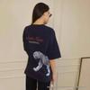 Camiseta de algodón de manga corta holgada con estampado de leopardo: un estilo urbano moderno, fresco y a la moda.