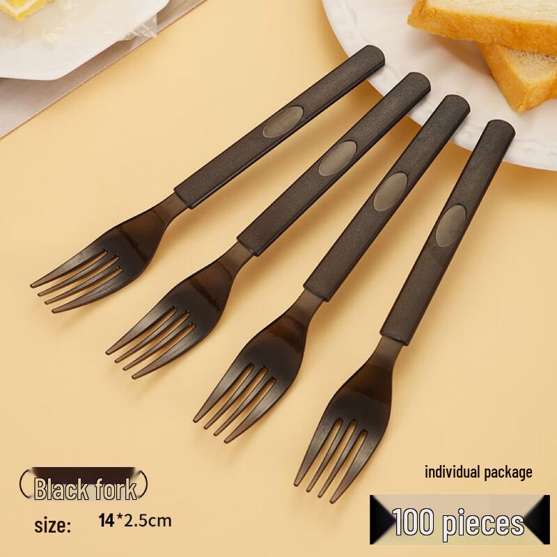 Nuoxian 14cm Disposable Thickened American Forks, 100-pack