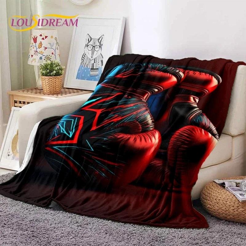 Guantoni da Boxe Pugile Combattimento Cartone Animato Morbida Coperta di Flanella per Letti Camera da Letto Divano Picnic, Coperta Plaid per Coprire Tempo Libero all'Aperto Regalo