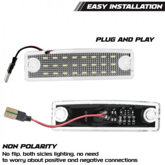 2Pc For Toyota 4Runner 96-24 Sequoia 08-22 LED License Plate Light Xenon White