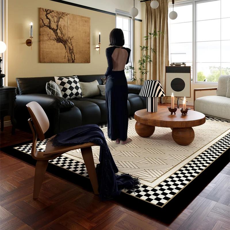 Tapete americano vintage de área grande sala de estar quarto tapete de luxo avançado à prova d'água antiderrapante tapete imitação de caxemira