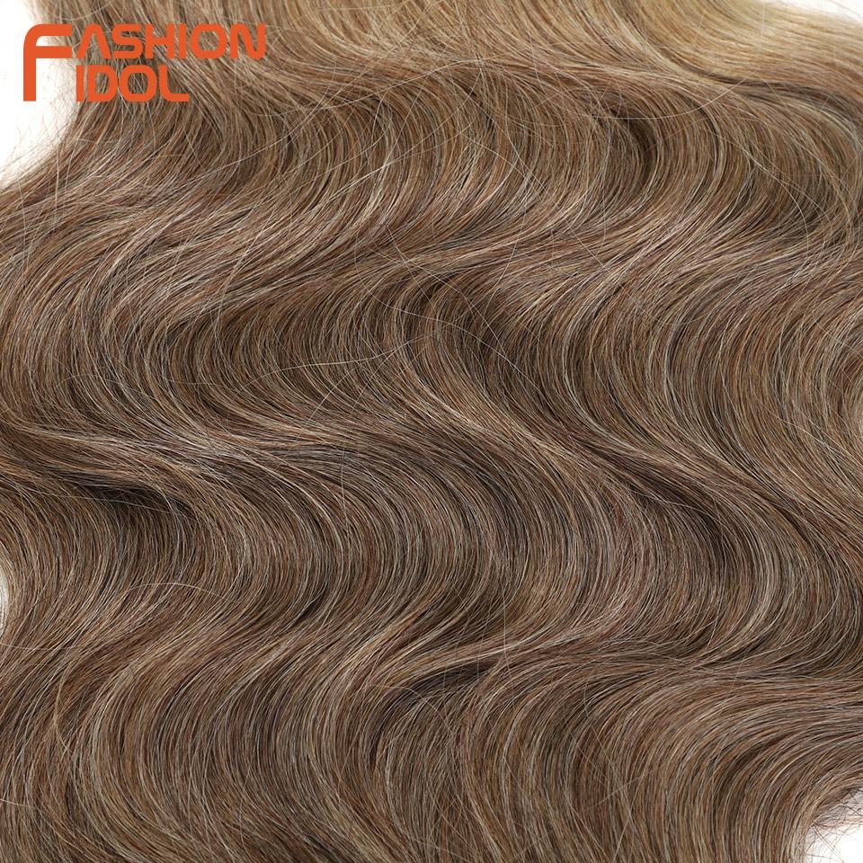 BELLA 24 Zoll Body Wave Häkelhaar 3 Stück Synthetisches Haar Zöpfe Kunsthaar Ombre Blond Braun Natürliche Flecht-Haarverlängerungen
