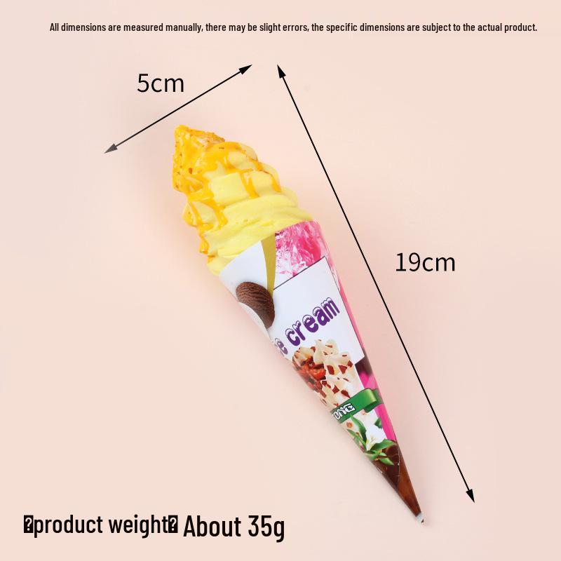 PU Ice Cream Magnet Torch - Crispy Cone Fake Sweet Ornament Decoration Prop