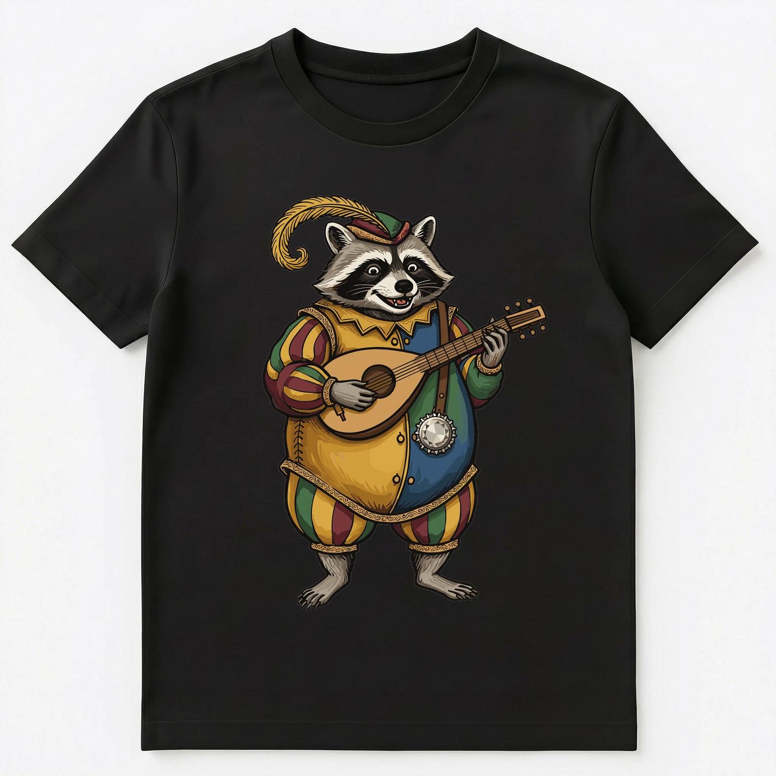 

Bard Raccoon Playing Lute Unisex T-Shirt 2XL