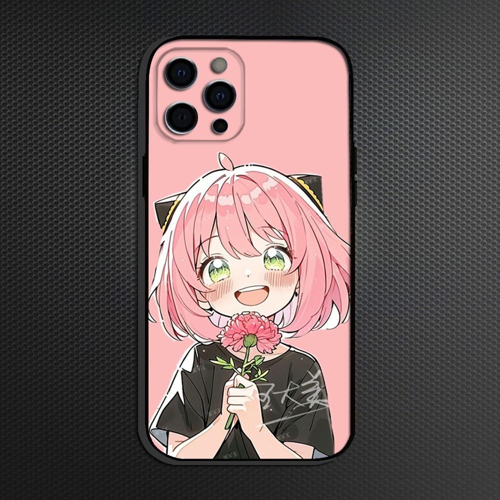 Anime S-Spy x Family Handyhülle Für iPhone 16,15,14,13,12,11 Plus,Pro Max,XS,X,XR,SE Weiches Silikon Schwarze Hülle