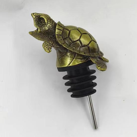 Turtle Wine Pourer Metal Decanter Spout with Drip-Free Design Elegant Bar Accessory