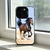 Horse A-Animal Phone Case For iPhone 17,16,15,14,13,12,11 Plus,Pro Max,XS,Colored Silver Plated Inside Cover