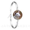 Agile Dog Bracelet French Bulldog Cocker Spaniel Look Like Cute Cuddly Silver Plated Chain Bangle Glass Dome Men Women Jewelry