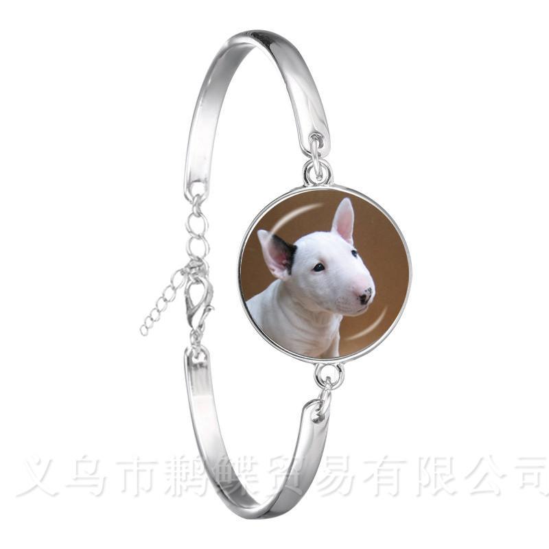 Agile Dog Bracelet French Bulldog Cocker Spaniel Look Like Cute Cuddly Silver Plated Chain Bangle Glass Dome Men Women Jewelry
