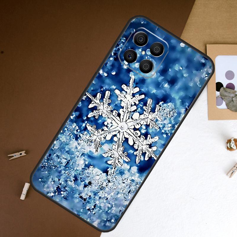 Snow Snowflake Winter Phone Case For Honor 90 Lite 50 70 Magic 5 6 Pro 8X X6 X7 X8 X9 X8a X7a X6a X9b X9a Cover