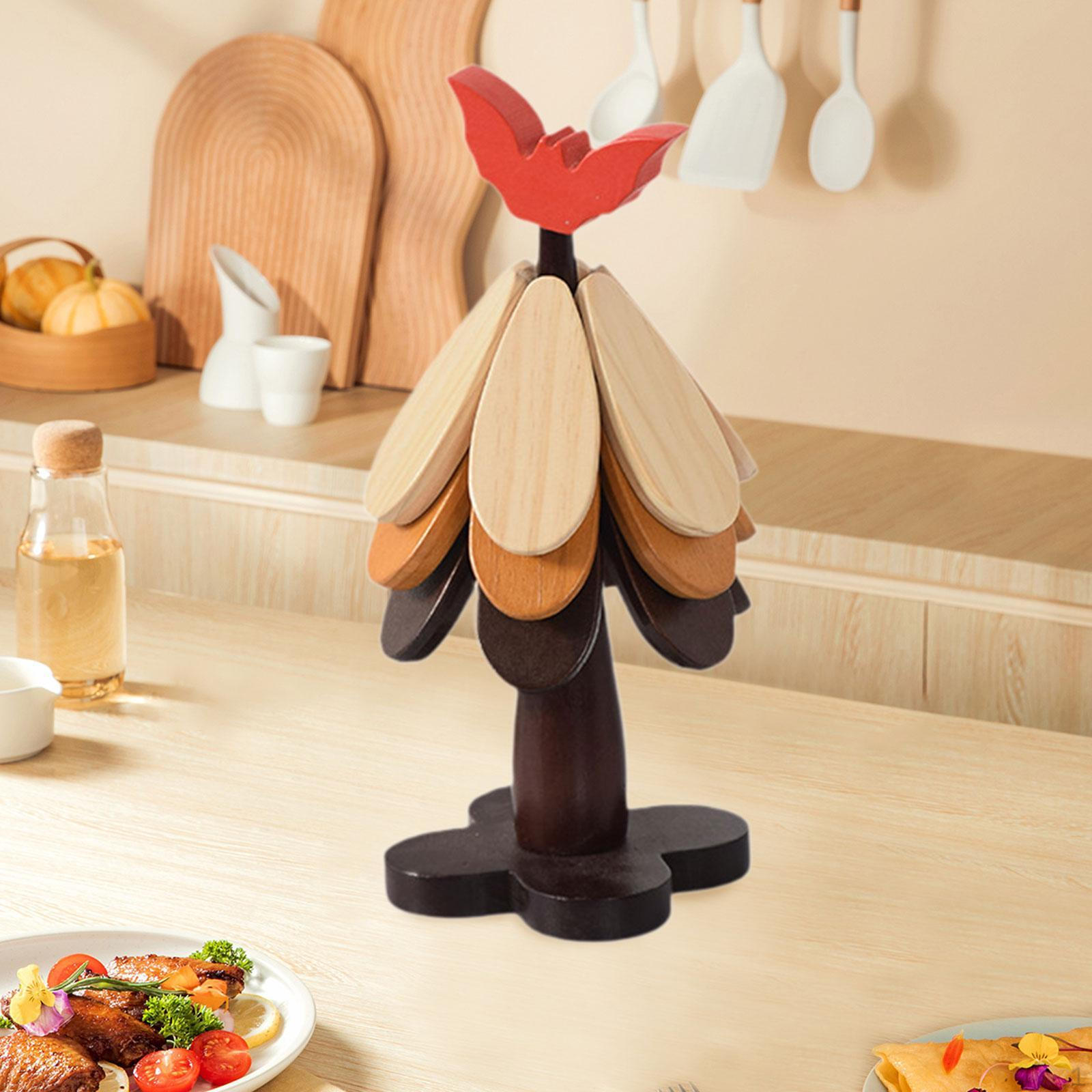 

Набор из 3 деревянных теплоизоляционных подставок для декора кухонного стола Red Bat