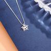 925 Silver Snowflake Crystal Flower Pendant Necklace for Girls