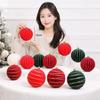2Pcs Christmas Baubles Ornament Sparkling Velvety Sphere Decoration For Christmas Tree Wreath Mantels Window Display