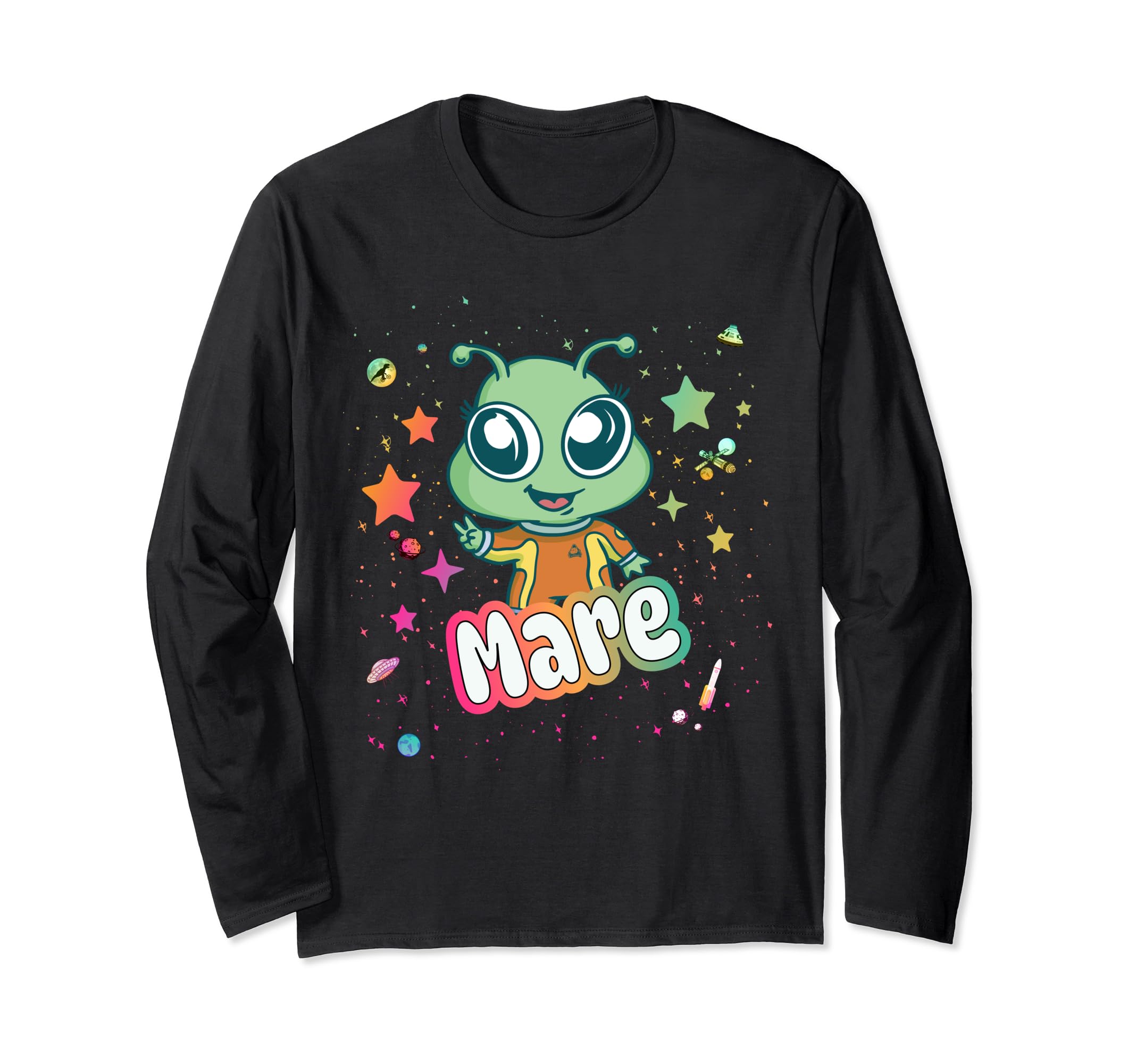 

MARE - Adorable girl name with cute Alien long sleeve T-shirt