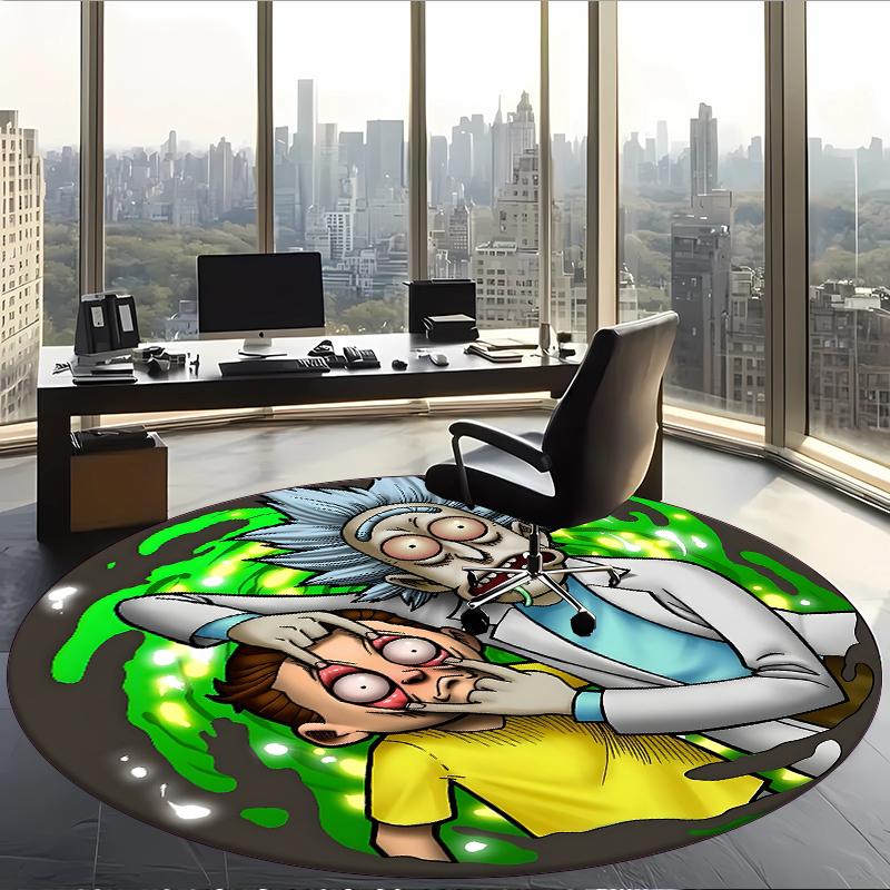 Rick And Morty (5) Round Office Rug Decorative Floor Rug for Office Bedroom Living Room and Home Space