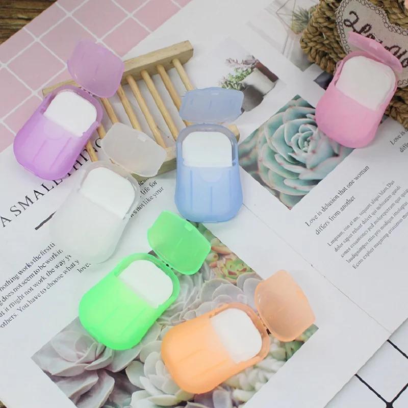 1/6Pcs Portable Soap Paper Disposable Travel Case Mini Cleaning Soaps for Washing Cleaning Hand for Outdoor Camping Hiking