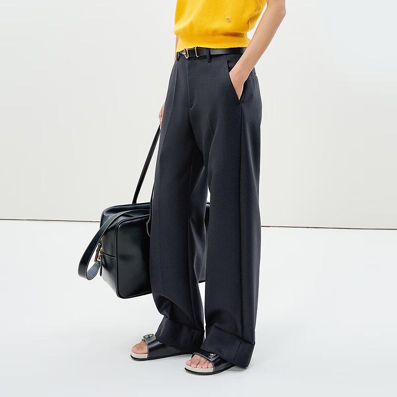LESS 2025 Spring Casual Straight-Leg Commuter Pants