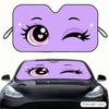 Heart-shaped Pink Pupils Sun Visor Car Windshield Sunshade Front Window UV Protection Heat Insulation Sun Shade Cover Foldable