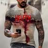 Halloween printed men's round-neck cotton-like short-sleeved top T-shirt