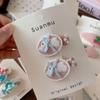 Korean Sweet Versatile Fabric Plaid Children's Bangs Bb Clip Girls Embroidery Cute Cherry Headwear Girls Kids Hair Accessories