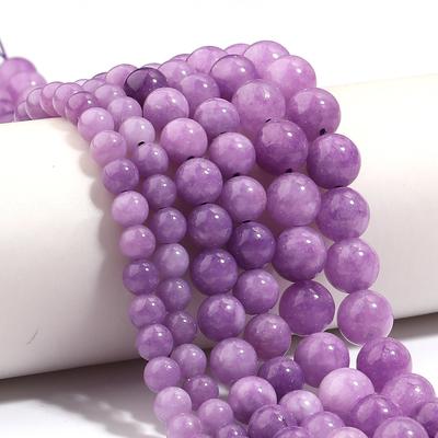 6 8 10mm Natural Stone Chalcedony Beads Light Purple Round Loose Spacer Beads For Jewelry Making DIY Necklace Bracelets Findings