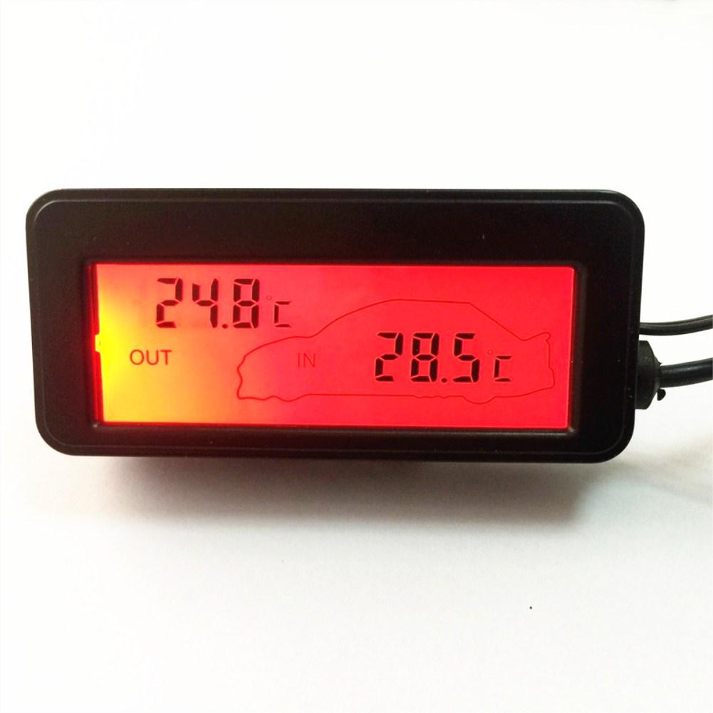 12V Mini LCD Display Digital Thermometer Car Inter/Exter Thermometer Embedded Electronic Digital Thermometer