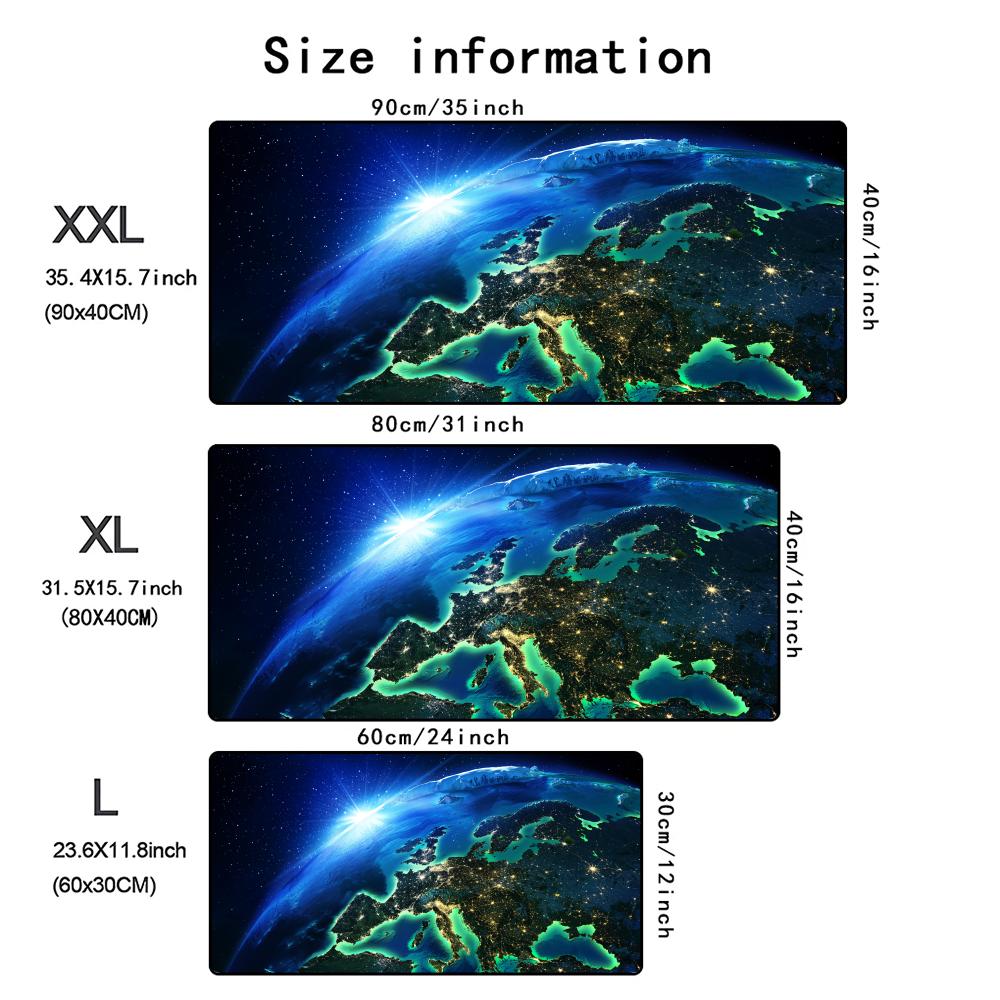 Starry Sky Earth Mouse Pad Large Office Game Table Mats Xxl Rubber NonSlip Keyboard Mausepad Computer Accessories Long Desk Mat