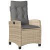Vidaxl 3-Cz. Garden Furniture Set With Cushions, Beige, Poly Rattan