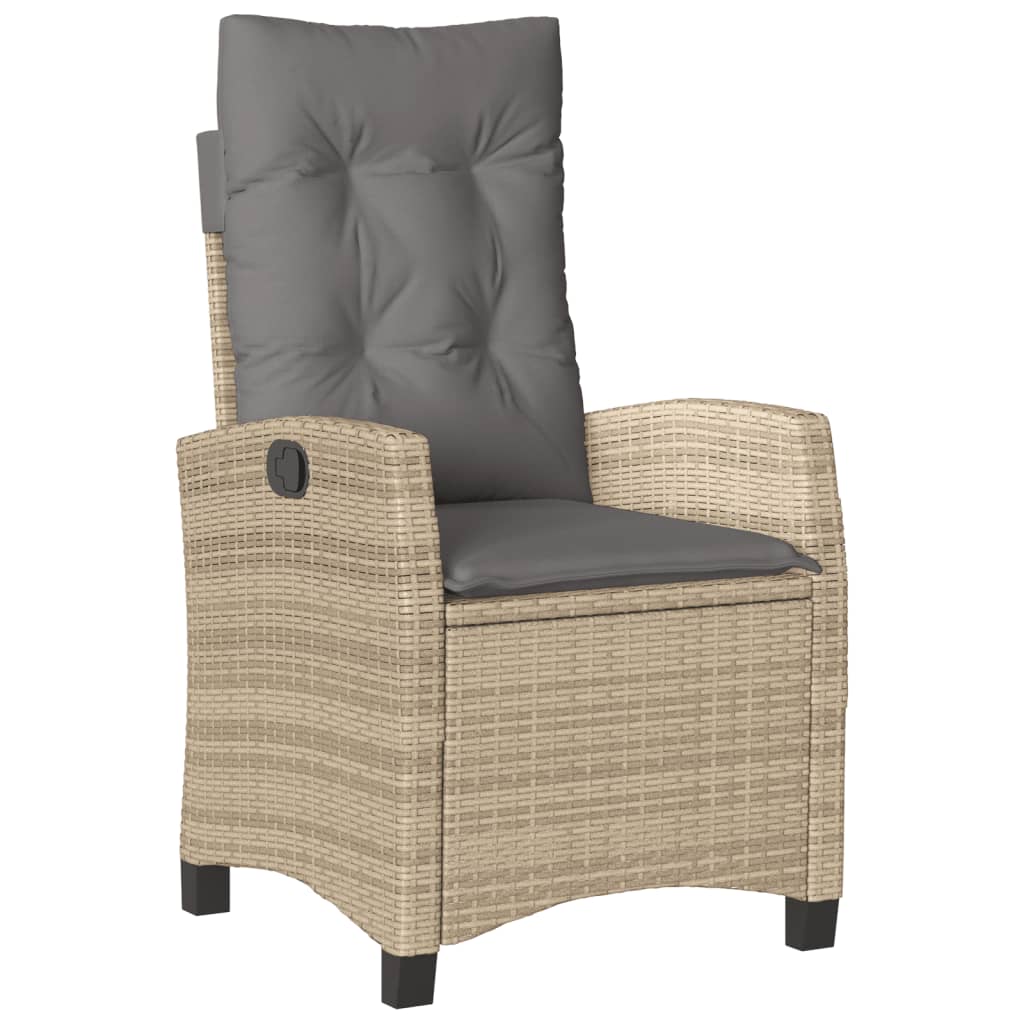 Vidaxl 3-Cz. Garden Furniture Set With Cushions, Beige, Poly Rattan