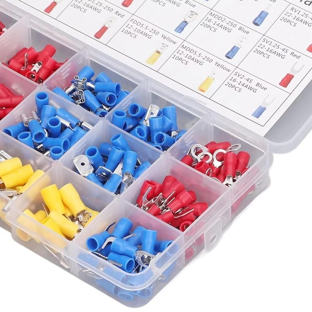 280pcs Multicolor Wire Terminal OT Type Tinplate Crimp Terminals Bare Nose Lugs Binding Post Circular Crimping Terminal